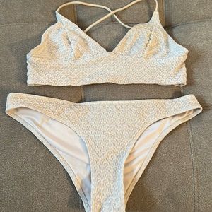 H&M WHITE TEXTURED BIKINI